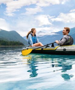 INTEX 68347EP Seahawk 2 Inflatable Boat Set: Includes Deluxe 48in Aluminum Oars and High-Output-Pump – SuperStrong PVC – Fishing Rod Holders – 2-Person – 520lb Weight Capacity 30 9177S8v1s4L 1