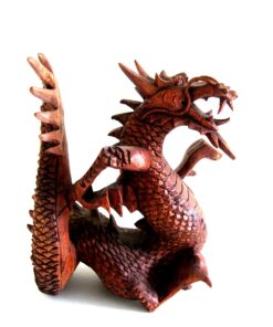 Alternative view of OMA Wooden Hand Crafted Dragon Statue Figurine Fiery Flying Dragon Home Decor Fantasy Gift Large Size