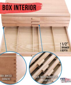 U.S. Art Supply 4 Drawer Wood Artist Supply Storage Box - Pastels, Pencils, Pens, Markers, Brushes 37 917B0VlTjSL