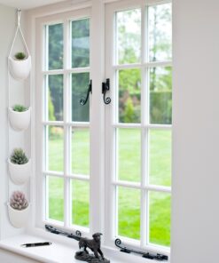 MyGift 4-Tier White Ceramic Hanging Wall Planter with Rope - Decorative Succulent Herb Flower Pot Containers 24 917Fr6TCO2L