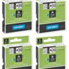 DYMO 45013 D1 Tape Cartridge for Dymo Label Makers, Created Specifically for Your LabelManager and LabelWriter Duo Label Makers, 1/2-inch x 23 Feet, Black on White, Pack of 4 12 917Gc8hXEqL
