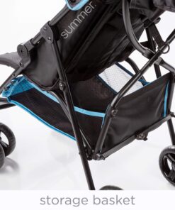 Summer Infant 3Dmini Convenience Stroller, Blue/Black – Lightweight Infant Stroller with Compact Fold, Multi-Position Recline, Canopy Pop Out Sun Visor and More Umbrella for Travel 30 917H6z0utL