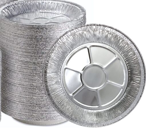 Spare Essentials 25 Pack 9'' Pie Pans/Disposable Plates/Aluminum Foil Quinche Pan/Tart Tins/Pie Tins/Aluminum Pie Pans