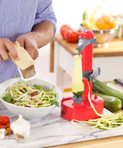 Dash DAP001RD Rapid Electric Potato Peeler Tool + Fruit Skinner with BPA Free Plastic, Auto Shut Off Function, 2 Replacement Blades, Paring Utensil & Recipe Book - Red 11 917MuKSftkL 2