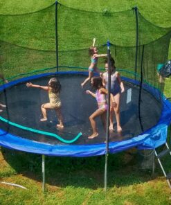 Thrillzoo Trampoline Sprinkler for Kids, 39ft Outdoor Sprinkler, Water Trampoline Toys for Kids Games, Play, Exercise, Summer Fun | Trampoline Accessories, Water Sprinkler for Kids Backyard【WaterPark】 Waterpark (Green Hose) 20 917NfsGYUhL