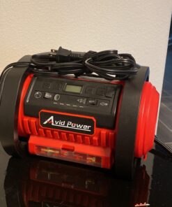 AVID POWER Tire Inflator Portable Air Compressor, 12V DC / 120V AC Car Tire Pump, Air Mattress Pump with Inflation and Deflation Modes, Dual Powerful Motors, Digital Pressure Gauge 1-red 32 917Q yZ8UfL