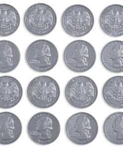 LEARNING ADVANTAGE Play Quarters - Set of 100 Plastic Coins - Designed and Sized Like Real US Currency - Teach Money Math With This Pretend Play Resource 1 Count (Pack of 1) 7 917RutVVQ6L