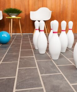 Champion Sports Plastic Bowling Ball: Rubberized Soft Ball for Training & Kids Games Blue (4 Pounds) 11 917XE 7ribL