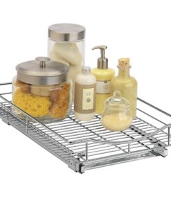 LYNK PROFESSIONAL® Pull Out Cabinet Organizer, 11"W x 18"D - Slide Out Drawers for Kitchen Cabinets - Sliding Pantry Shelves - Roll Out Shelf Storage for Pots, Pans - Lifetime Limited Warranty, Chrome 11" W x 18" D 11x18 Chrome 30 917bUNe5lsL