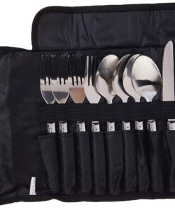 Coleman Stainless Steel Flatware Set with Plastic Handles, 12-Piece , Black 9 917hOwZGSkL