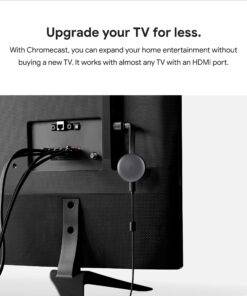Google Chromecast - Streaming Device with HDMI Cable - Stream Shows, Music, Photos, and Sports from Your Phone to Your TV Black 32 917ojitGulL