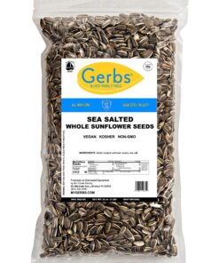 GERBS Sea Salted Roasted Whole Sunflower Seed In Shell 2 lbs., Top 14 Allergy Free Foods, Healthy Superfood Snack, Non GMO, Dry Roast, No Oils, No Preservatives, Resealable Bag, Gluten Free, Peanut Free, Vegan, Keto, Kosher Sea Salt 2 Pound (Pack of 1) 14 917qLo2eBHL