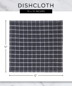 DII Scrubber Dishcloths Collection Windowpane Dishrag Set, 12x12, White/Nautical Blue Stripe, 6 Piece 12x12" 19 917qctdZVrL 1