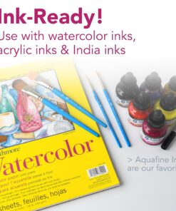 Strathmore 300 Series Watercolor Paper Pad, Tape Bound, 11x15 inches, 12 Sheets (140lb/300g) - Artist Paper for Adults and Students - Watercolors, Mixed Media, Markers and Art Journaling Tape Binding 15 917vR2oNJSL