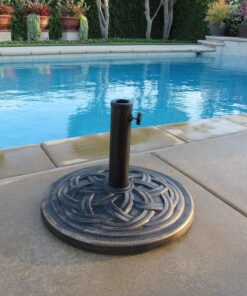 Alternative view of DC America UBP18181-BR 18-Inch Cast Stone Umbrella Base, Made from Rust Free Composite Materials, Bronze Powder Coated Finish