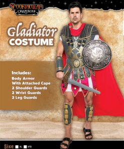 Alternative view of Spooktacular Creations Brave Men’s Roman Gladiator Costume Set for Halloween Audacious Dress Up Party Standard