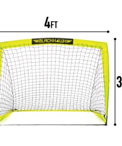 Franklin Sports Blackhawk Soccer Goal - Pop Up Backyard Soccer Nets - Foldable Indoor + Outdoor Soccer Goals - Portable Adult + Kids Soccer Goal 4' x 3' Optic Yellow 35 9189PwhjCL