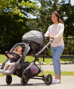 Evenflo Pivot Xpand Modular Travel System with SafeMax Infant Car Seat Percheron Gray 35 918A1vm ML