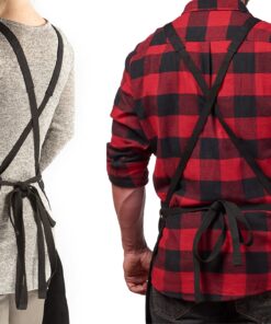 Hudson Durable Goods - Waxed Canvas Apron - Black Apron for Men and Women - With Pockets & Crossback 26 918AptfEXWL