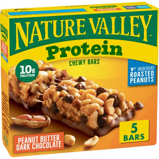 Nature Valley Protein Granola Bars, Peanut Butter Dark Chocolate, 5 ct 5 Count (Pack of 1)