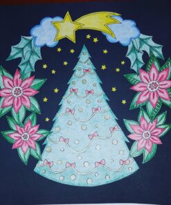 Merry Christmas: a beautiful colouring book with Christmas designs on a black background, for gloriously vivid colours (Merry Christmas (Christmas designs on a black background)) 14 918DgKz DL