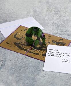 Lovepop Marvel Hulk Father's Day 3D Pop Up Greeting Card, 1 Ct, 5 X 7 Inches, Gifts For Dad 10 918EgIFa7gL