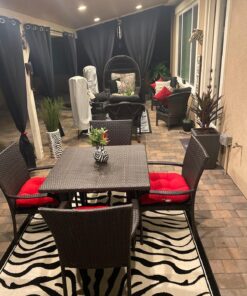 Pillow Perfect Outdoor/Indoor Pompeii Tufted Seat Cushions (Round Back), 19" x 19", Red, 2 Pack Round Corner - 19" x 19" Pillow 39 918FYMJ0IiL