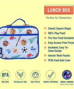 Alternative view of Wildkin Kids Insulated Lunch Box Bag for Boys & Girls, Reusable Kids Lunch Box is Perfect for Early Elementary Daycare School Travel, Ideal for Hot or Cold Snacks & Bento Boxes (Game On) Game On