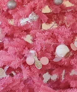 Circle Dots Paper Party Garland Streamer Backdrop (10 Feet Long) - Pink, White, Gold Glitter 1 11 918RnXqcyHL