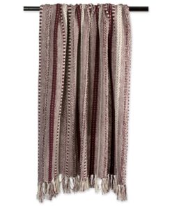 DII Braided Striped Throw, 50x60, BlackBerry 19 918SV6HYPL