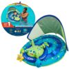 SwimWays Baby Spring Float Activity Center, Baby Pool Float with Canopy & UPF Protection, Pool Toys & Swimming Pool Accessories for Kids 9-24 Months, Green Octopus Baby Spring Float – Octopus 39 918THdjwzL