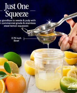 Alternative view of Nuvantee Lemon Squeezer - Large Stainless-Steel Manual Citrus Juicer for Lime Juice & Orange Juice