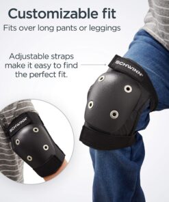 Schwinn Kids Bike Gloves Set, Knee and Elbow Pads, Protective Gear, Girls and Boys Bike Accessories, Black/Gray 26 918WfzBGivL