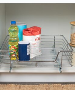 Home Decorators Collection Extra deep Sliding Organizer, 6" Hx20 Wx21 D, Chrome Single Tier 6"Hx20"Wx21"D 14 918dWVuK4nL