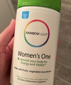 Rainbow Light Womens One High-Potency Daily Multivitamin, Womens Multivitamin Provides High-Potency Immune Support, With Vitamin C, Biotin and Ashwagandha, Vegetarian, 150 Count Women's One 150 Count (Pack of 1) 47 918eFIK3bGL