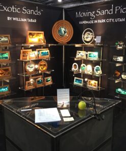 Exotic Sands - USA Manufacturer Direct- Md61 Moving Sand Pictures - Medium Silver Aluminum Frame (Ocean Blue) Beautiful Colored Sandscapes. Contemporary Gift Hourglass - (Timer) #1 Rated Gift Ocean Blue 8 918h91 CdL