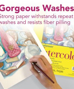 Strathmore 300 Series Watercolor Paper Pad, Tape Bound, 11x15 inches, 12 Sheets (140lb/300g) - Artist Paper for Adults and Students - Watercolors, Mixed Media, Markers and Art Journaling Tape Binding 14 918hQJydZL