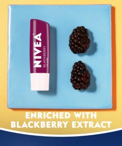 NIVEA Lip Balm, Blackberry Flavored Tinted Lip Balm Stick with Shea Butter and Jojoba Oil, 0.17 Oz, Pack of 4 0.17 Ounce (Pack of 4) 19 918qzftMnL