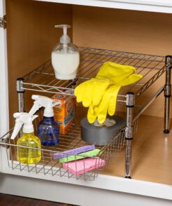 Alternative view of Honey-Can-Do Plated Steel Stacking Cabinet Organizer SHF-01867 Chrome