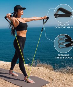 Sweet Sweat Hip Bands and Resistance Set with 3 Levels of Resistance | Non-Slip Fabric Booty Bands for Squats & Lunges | Includes Free Mesh Carrying Bag Training Bands 12 919AE4TnsL