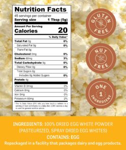 Alternative view of Judee’s Dried Egg White Protein Powder 8 oz - Pasteurized, USDA Certified, 100% Non-GMO - Gluten-Free and Nut-Free - Just One Ingredient - Made in USA - Use in Baking - Make Whipped Egg Whites 8 Ounce (Pack of 1)