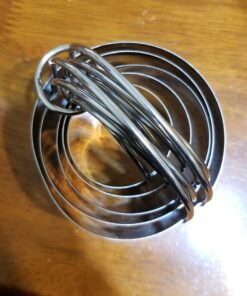 HULISEN Biscuit Cutter Set (5 Pieces/Set), Round Cookies Cutter with Handle, Professional Baking Dough Tools, Gift Package 5 Sizes - Flat 50 919EMKppExL