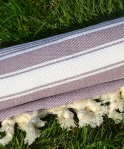 Dandelion - Basic Pattern - 100% Naturally-Dyed Cotton Turkish Towel Peshtemal - 71x39 Inches - Old Lavender 9 919N92iFCKL