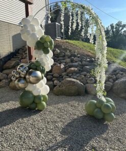 Adorox 7.8ft Backdrop Stand - Balloon Arch Kit, Stable Balloon Arch Frame, Metal Wedding Arch for Wedding Birthday Party Baby Shower Decoration(White) 1 White 1pc 29 919QZdY9GSL