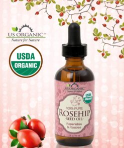 US Organic Rosehip Seed Oil, USDA Certified Organic, Cold Pressed, Virgin Organic, Amber Glass Bottle and Glass Eye Dropper for Easy Application - 2 oz (56 ml) 2 Fl Oz (Pack of 1) 13 919TajFKmnL