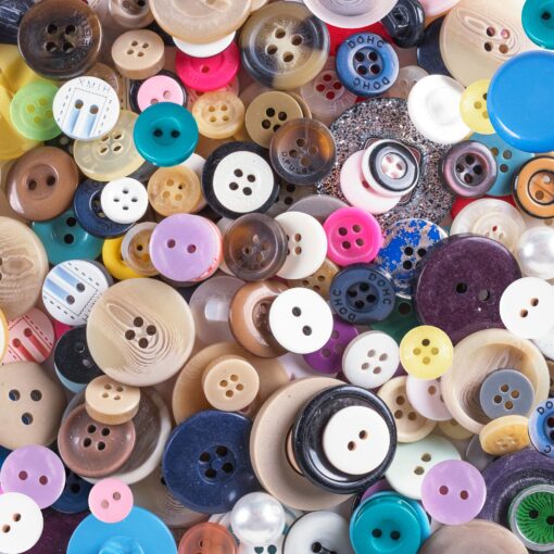 Scrambled Assortment Bag of Buttons for Arts & Crafts, Decoration, Collections, Sewing, and More! (100 Pack)