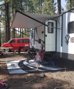 Stylish Camping Outdoor Patio / RV Camping Mat - Swirl (Black/White, 9-Feet x 12-Feet) 9x12 Black/White 32 919bWHFwIzL