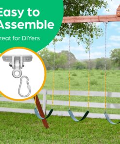 Jungle Gym Kingdom Swing Set Hangers - 2 Heavy Duty Brackets with Locking Snap Hooks for Porch, Patio, Playground - Indoor/Outdoor Hardware & Accessories 2 pack hangers 29 919dcZP8JLL 1