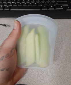 Stasher Reusable Silicone Storage Bag, Food Storage Container, Microwave and Dishwasher Safe, Leak-free, Pocket 2-Pack, Clear + Aqua 2 Pack 52 919pUgnP1cL