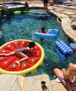 SWIMLINE Original Large Island Pool Float Collection for 1-3 Adults & Kids | Inflatable Floating Lounger Mats | XL Size Floaties for Pool Lake Ocean Summer Fun | Multi-Purpose Water Floaty Heavy Duty Fruit Slice (Watermelon) 35 919qGl zJEL
